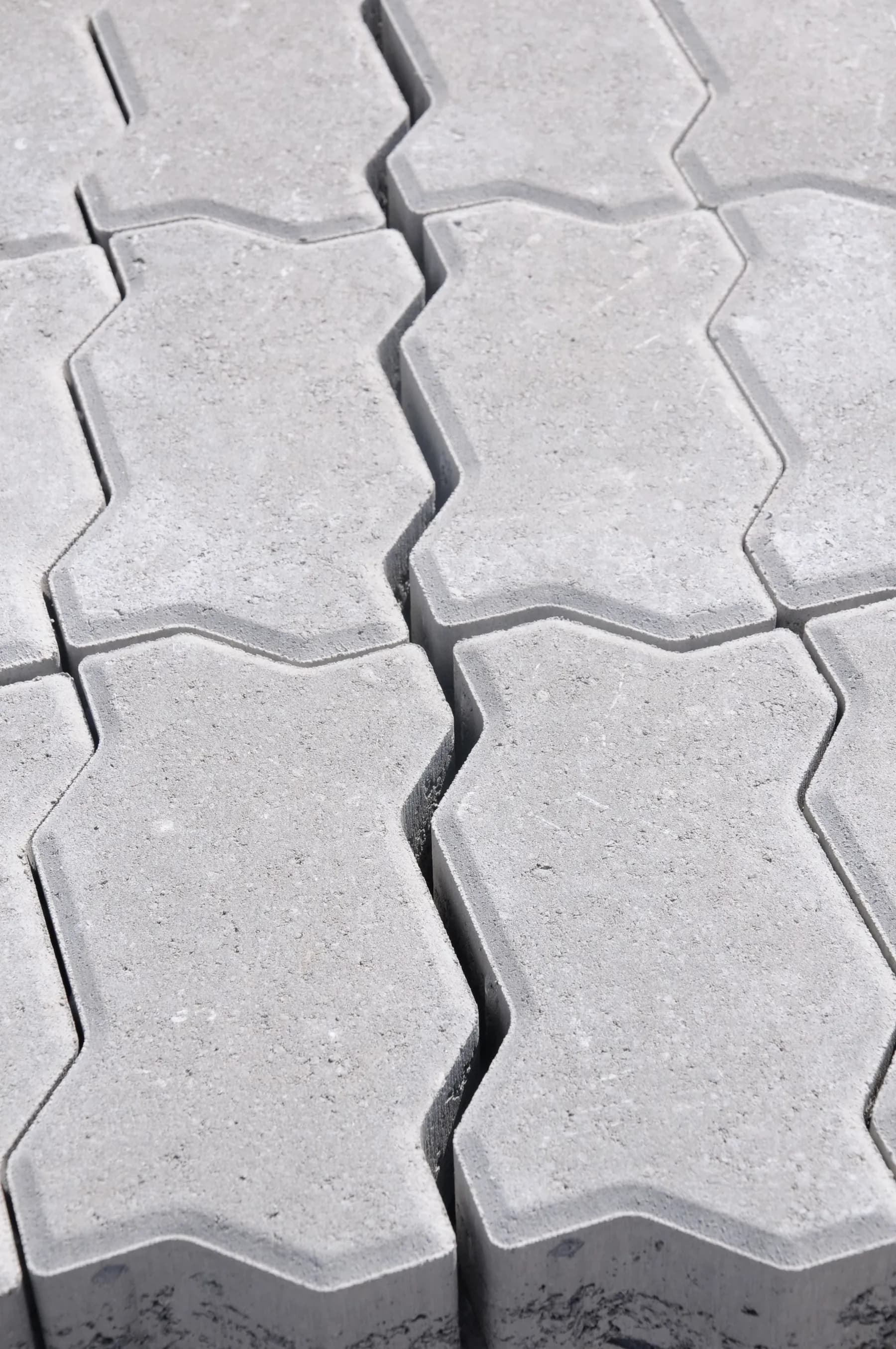 Interlocking concrete pavers laid in a tight pattern — Baltimore area, MD.