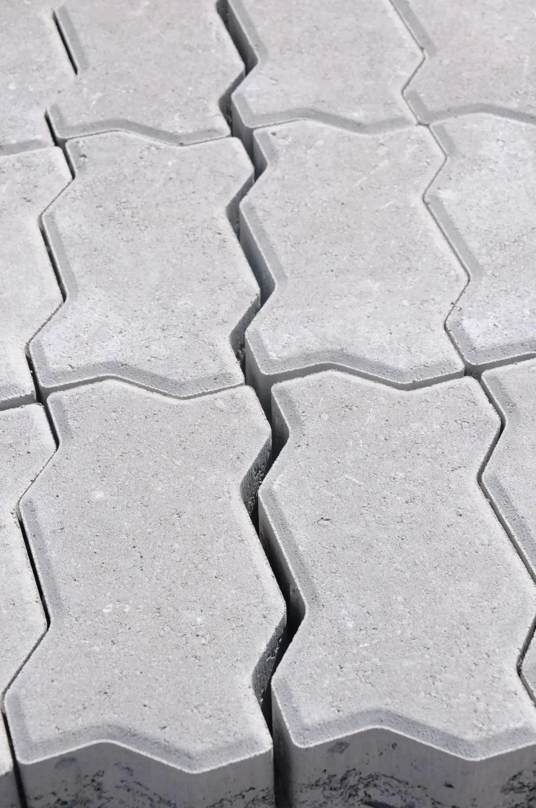 Interlocking concrete pavers laid in a tight pattern — Baltimore area, MD.